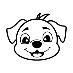 Illustration of a puppy's head. with line style.