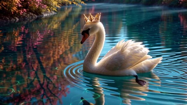 Schwan mit Krone