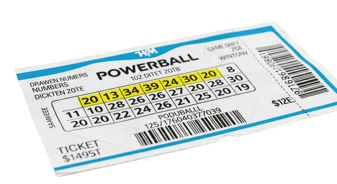 Powerball Lottery Ticket with Winning Numbers Highlighted