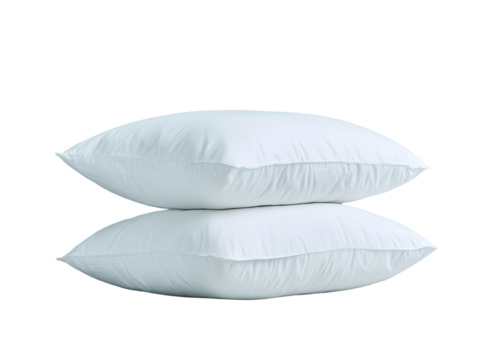 Two white pillows stacked vertically (2)