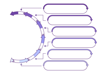 Infographic half circle 6 step