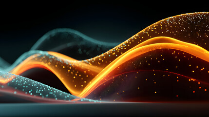 Dynamic abstract background with glowing waves and gadient effects