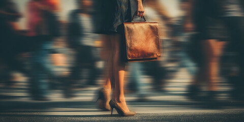 Confident Businesswoman Navigating Urban Life