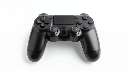 A black video game controller is shown from a top-down perspective against a plain white background.