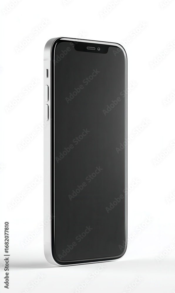 Poster modern smartphone resting on a plain surface with a sleek design