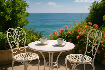 Start your day with a stunning ocean view and a cup of coffee on a relaxing balcony, perfect for vacation or a peaceful retreat