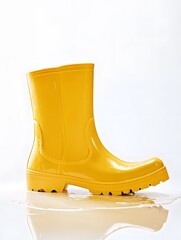 Bright Yellow Rubber Boots: Stylish Rain Footwear for Urban Fashion and Outdoor Adventures