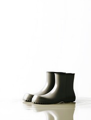 Trendy Black Rubber Rain Boots: Fashionable Waterproof Functional Footwear for Outdoor Activities and Urban Fashion
