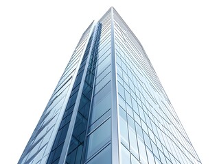 Modern Skyscraper Architecture: Iconic High-Rise with Glass Facade in Urban Cityscape - Investment Opportunity in Business District with Contemporary Structural Design and Minimalist Lines