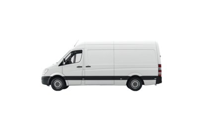 Side view of a white van