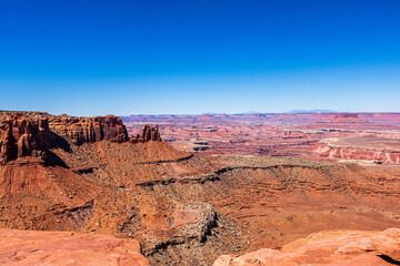 Beautiful landscape seen from Grand View Point Trail at Canyonlands National Park. 