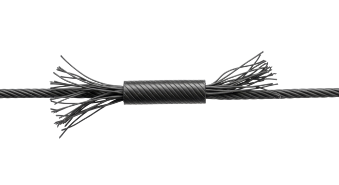 Disconnected Gray Cable Wires Against White, Close-up