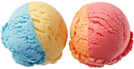Two scoops of dual-colored ice cream