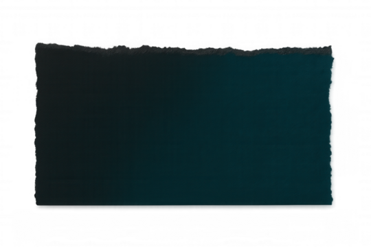 Ripped blue gradient paper strip with irregular torn edges, revealing layered translucent texture against transparent background