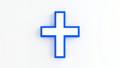 Fototapeta premium A simple, clean, and modern graphic of a blue and white cross symbol.