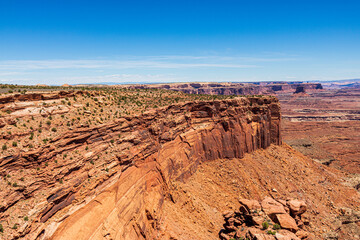 Spectacular landscape seen from Grand View Point Trail at Canyonlands National Park. 