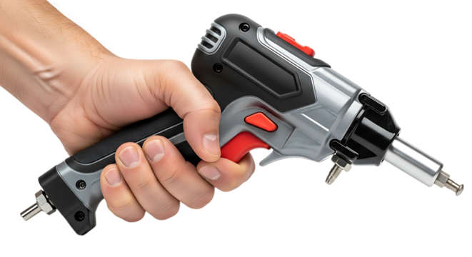 Mans Hand Operating a Sleek, Ergonomic Device