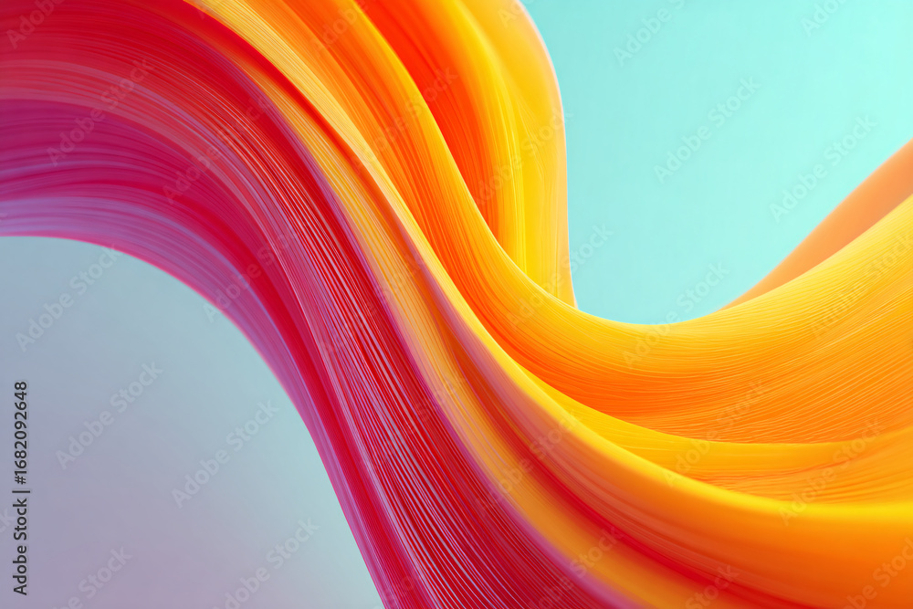 Canvas Prints abstract wavy background with orange gradient. 3d illustration. banner. smooth surface. orange wave 