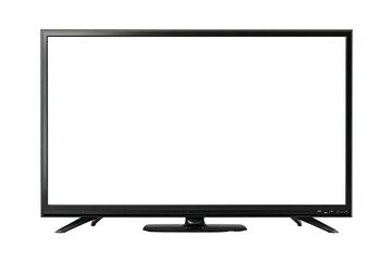 Flat-screen TV with blank white display