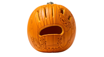 Creative baseball glove carved pumpkin for Halloween sports enthusiasts seeking unique decor