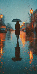 Joyful Girl Dancing in the Rain