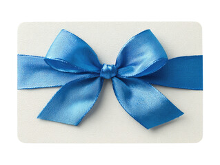 Gift card with a bright blue ribbon bow