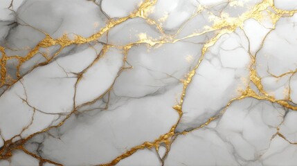 Fototapeta premium Elegant white marble surface with striking gold veining for luxurious interior design
