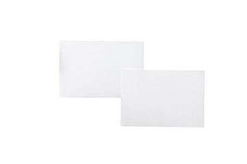 Two blank white rectangular objects, slightly overlapping, against a black background.  Edges appear outlined