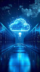 Futuristic data cloud server room