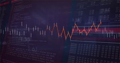 Showing candlestick chart on code editor with numeric, binary or hex data, red File Decryption banne