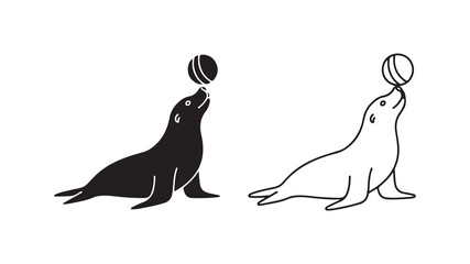 Seal balancing ball with transparent background
