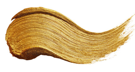 Gold paint stroke, swirled and textured