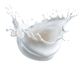 A milk splash, radiating outwards in a creamy, white explosion