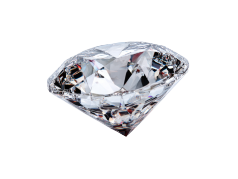 A brilliant,faceted diamond,clear and refractive