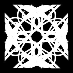 Abstract Geometric Symmetry Mandala Patterns in Black and White