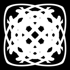 Abstract Geometric Symmetry Mandala Patterns in Black and White