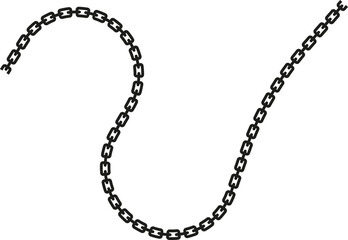 Naklejka premium A curved wavy path made of interconnected chain links, forming a fluid and continuous movement.