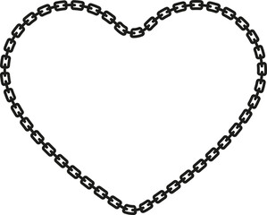 A heart-shaped design created with interconnected chain links, forming a symbolic outline.