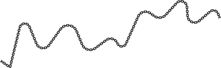 Chain links forming a structure with distinct, well-defined corner transitions.
