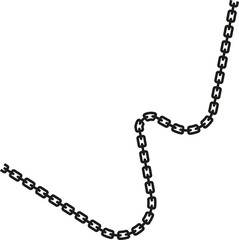 Naklejka premium Chain-linked line forming a continuous stroke with protruding sharp spikes along its length.