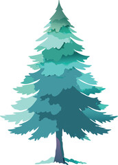 A tree with green leaves set against a vibrant blue background