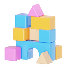 Obraz premium Building block 3D Illustration