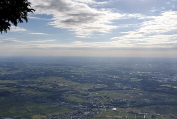 Obraz premium Autumn Panoramic View from the Summit of Mt. Tsukuba_11 筑波山山頂から見下ろす秋の絶景パノラマ_11