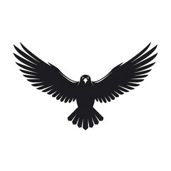 Fototapeta premium Stylized Black Eagle Silhouette with Outstretched Wings