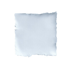 Square, light-gray, wrinkled, fabric or paper.  Frayed edges