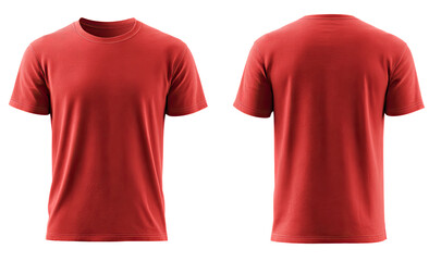 Red t-shirt, front and back views