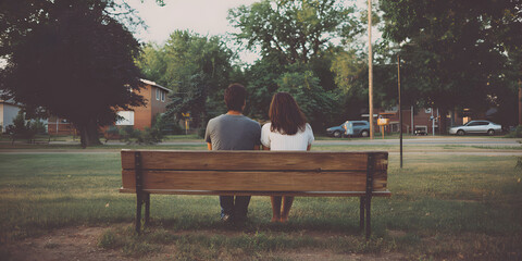 Relaxing Conversation on a Park Bench