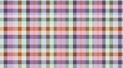 赤いラインがアクセントのパステルマルチカラープレイド柄