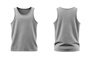 Gray sleeveless top, front and back view
