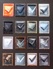 Color swatches of checkmarks